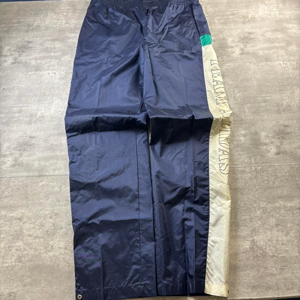 Adidas Track Pants Women L Navy White Baggy Vintage 90s Nylon Tracksuit